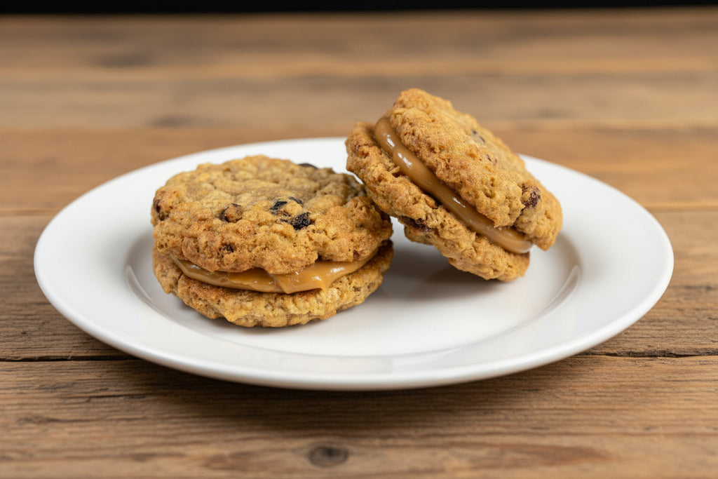 Oatmeal Raisin Cookie Sandwich with Dulce de Leche