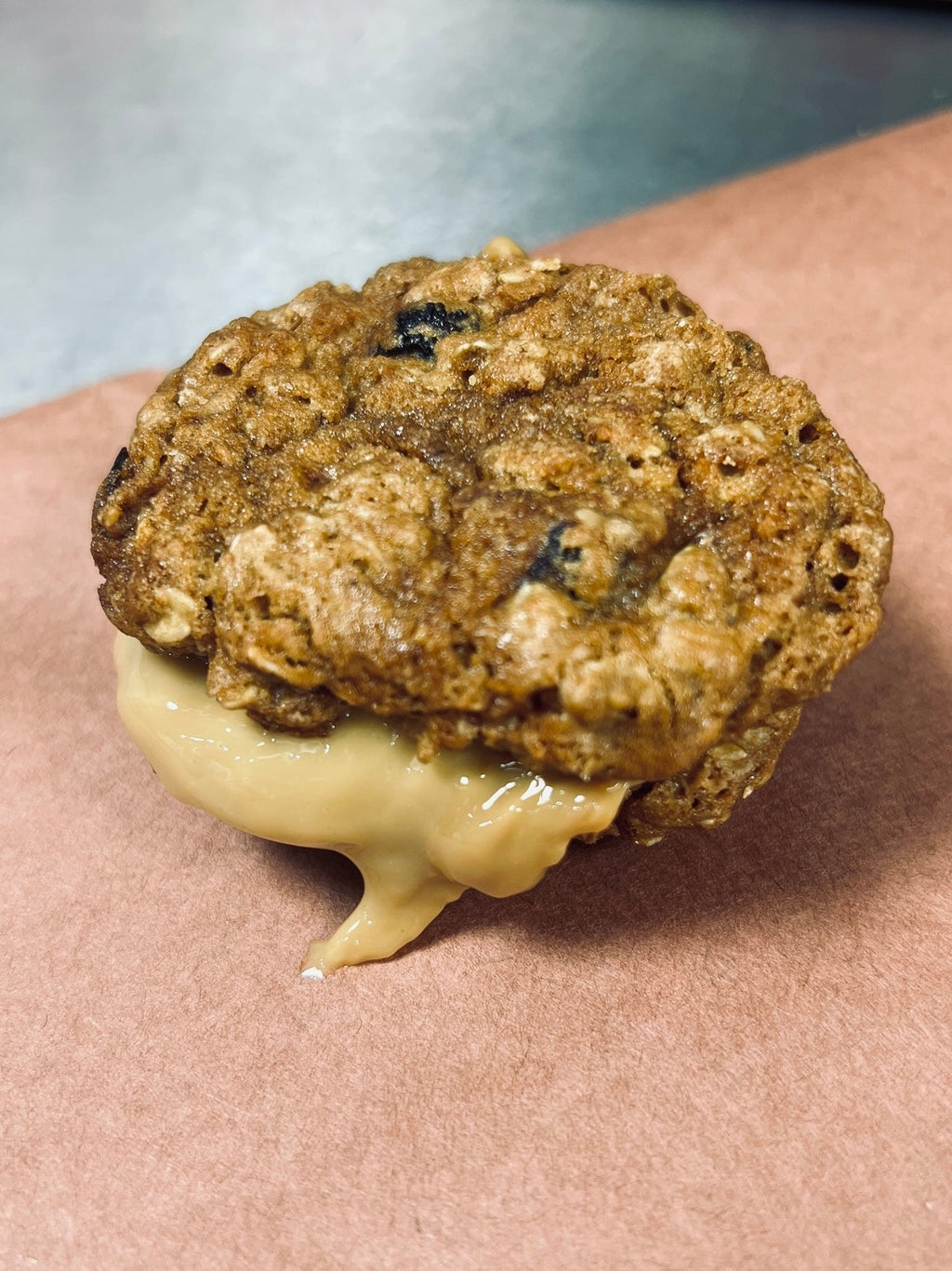 Oatmeal Raisin Cookie Sandwich with Dulce de Leche
